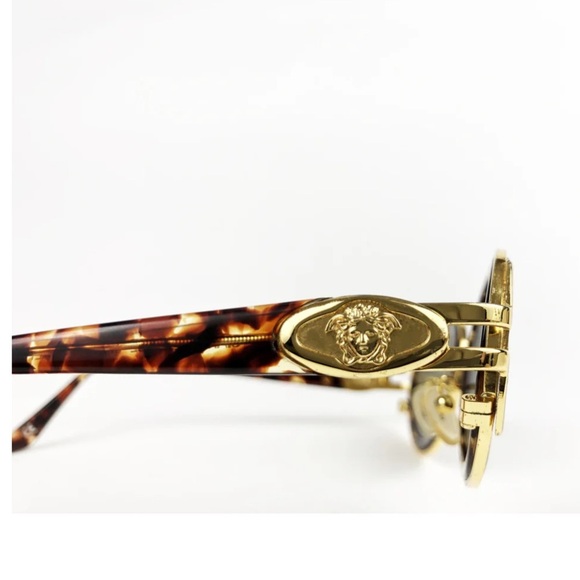 VINTAGE Gianni Versace Gold Frame Sunglasses with Brown Prescription Lenses - Picture 9 of 16